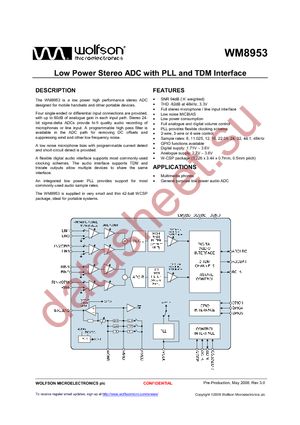 WM8953-6180-CS42-M-S datasheet  